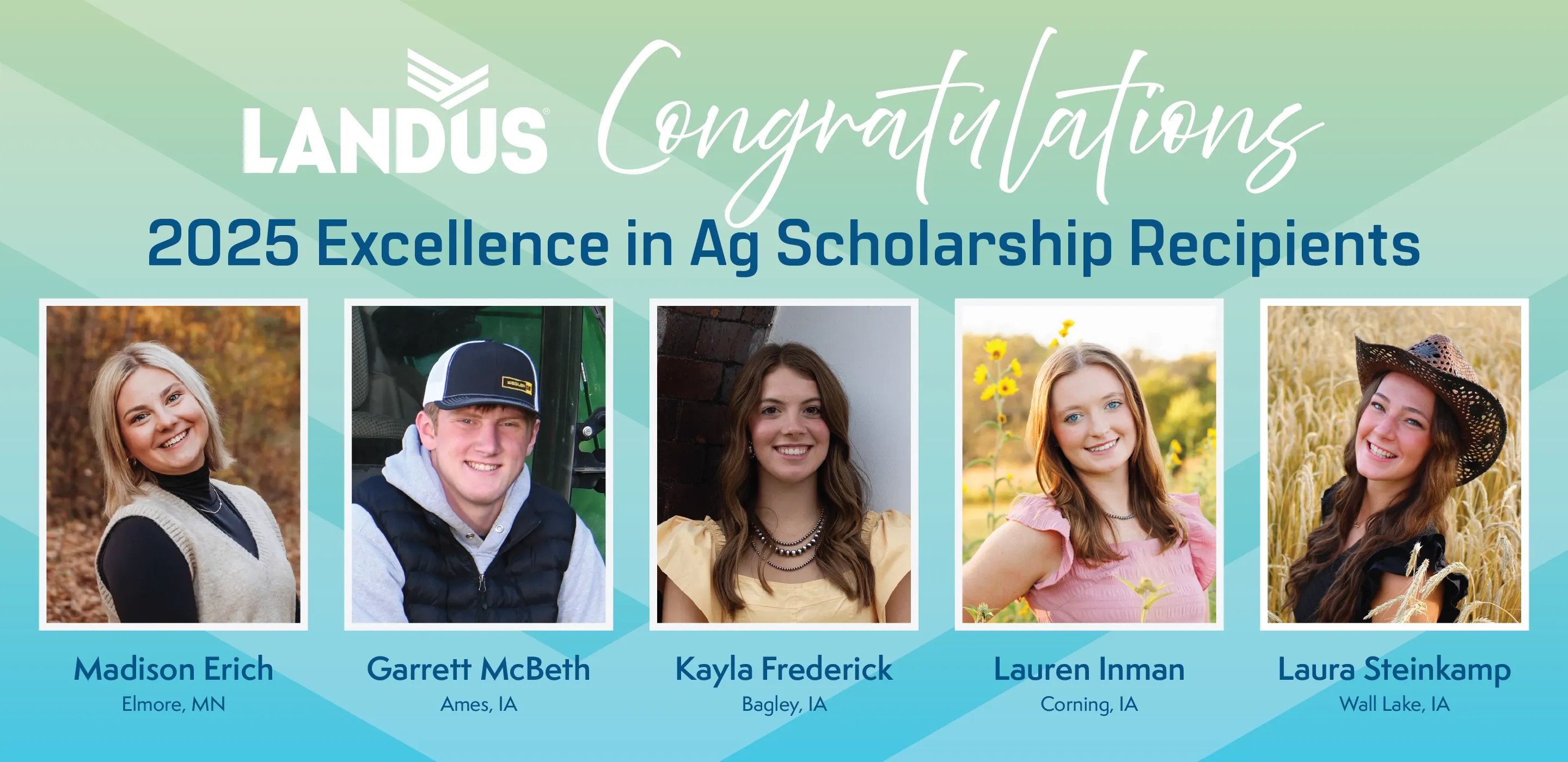 Landus Excellence in Agriculture Scholarship Winners 2025